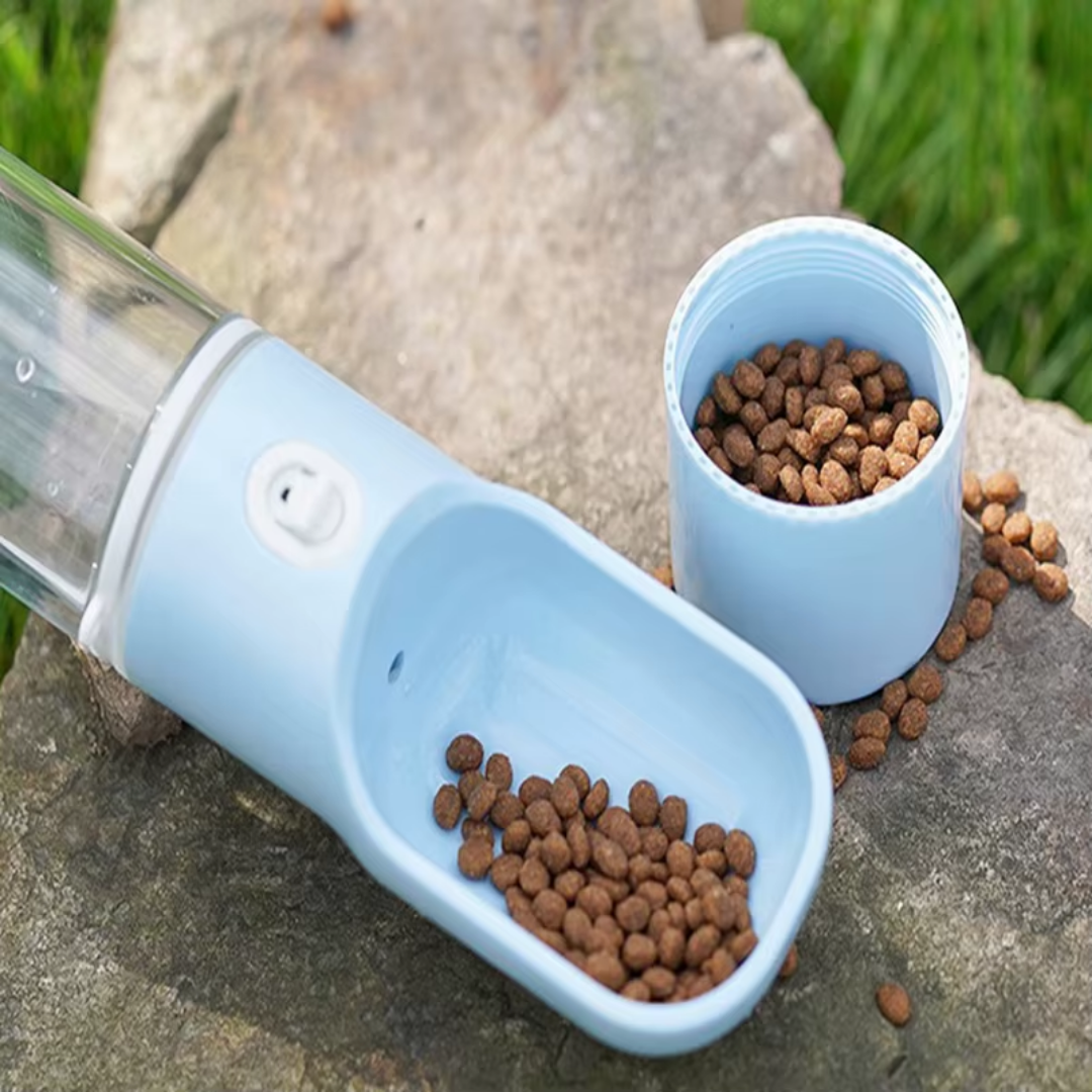 Handige Draagbare Waterfles met Voerbak  – Altijd Vers Water Onderweg! - MantroForce